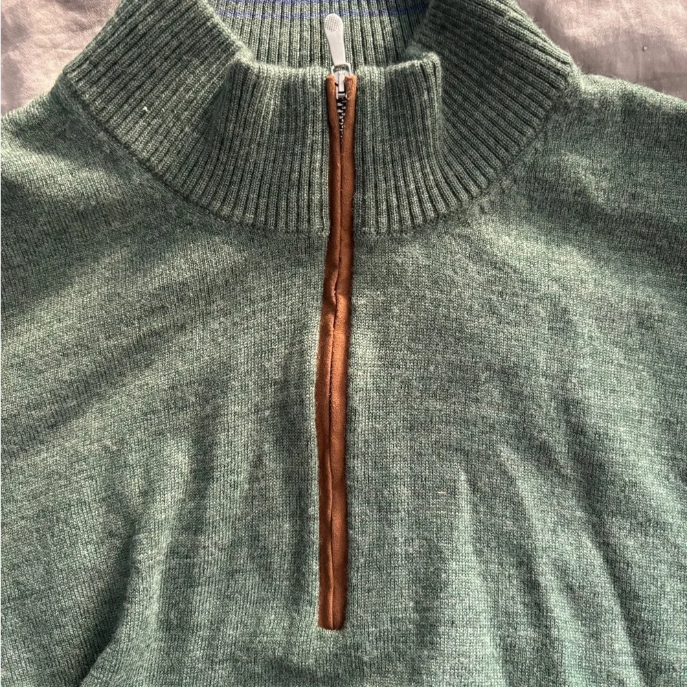 Johnnie-O Mens Raynor Merino 1/4 Zip Sweater, Moss US Size M - Picture 4 of 7